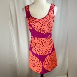 Boden Fuchsia and Coral Floral-Print Mini Dress